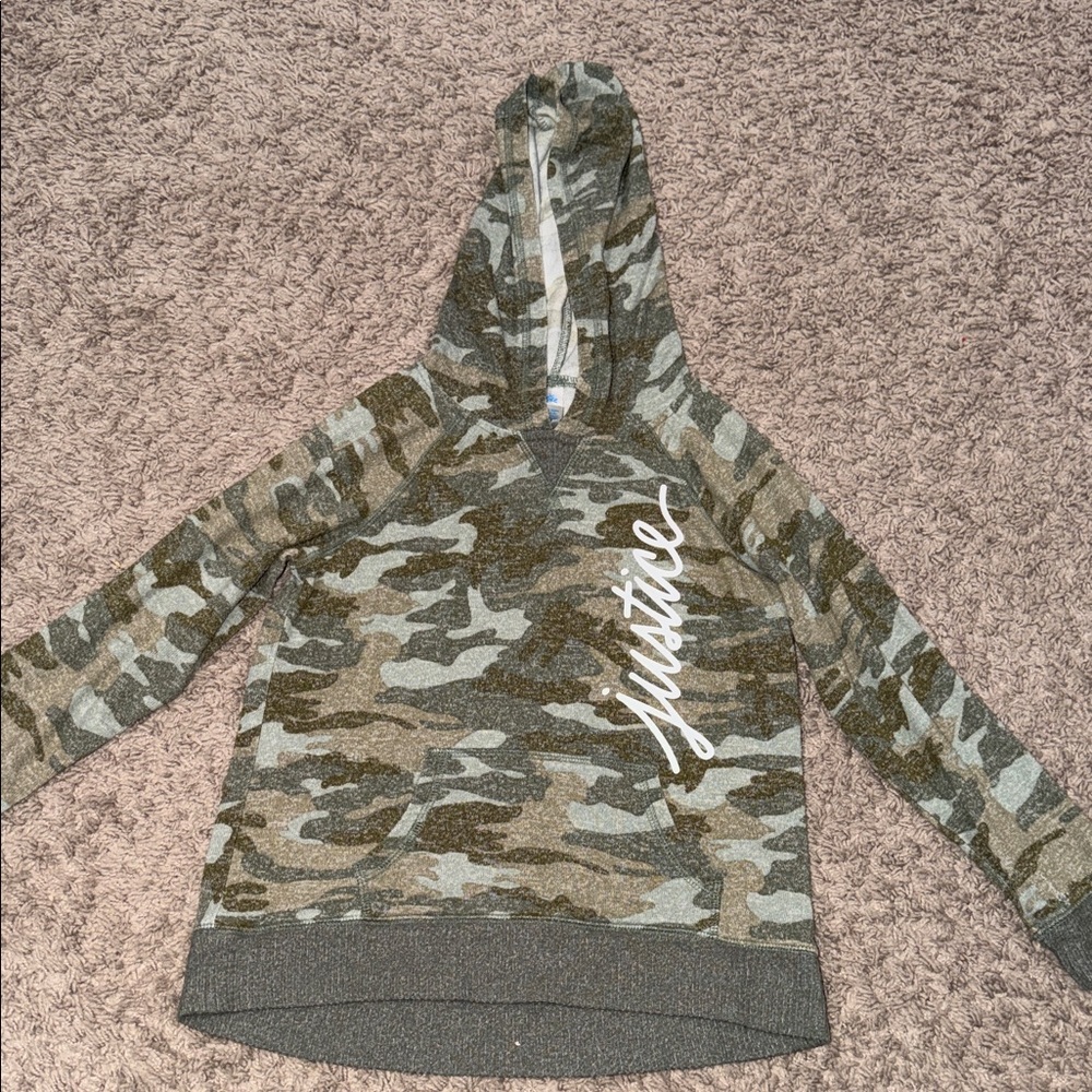 Justice Green girls Camo Hoodie